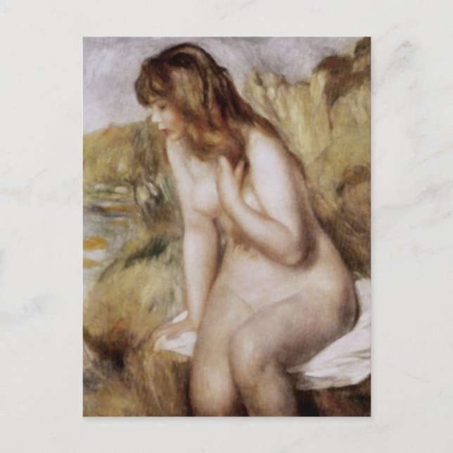 Carte Postale Pierre-Auguste Renoir assis sur un rocher (Devant)