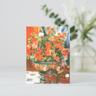 Carte Postale Pierre-Auguste Renoir Geraniums Et Chats