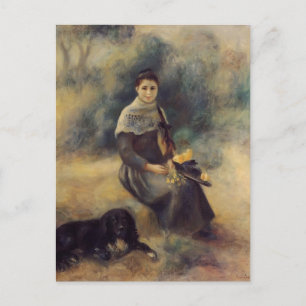Carte Postale Pierre-Auguste Renoir- Jeune fille avec un chien