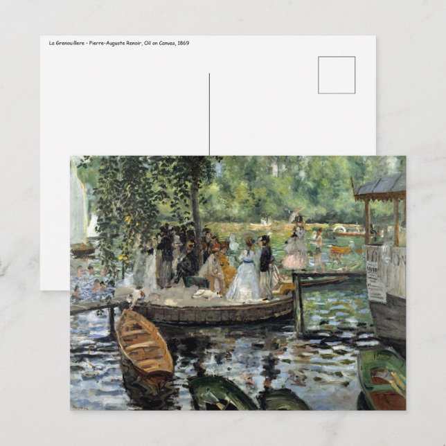 Carte Postale Pierre-Auguste Renoir - La Grenouillere (Devant / Derrière)