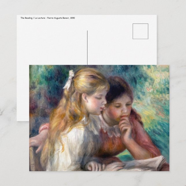 Carte Postale Pierre-Auguste Renoir - La Lecture (Devant / Derrière)