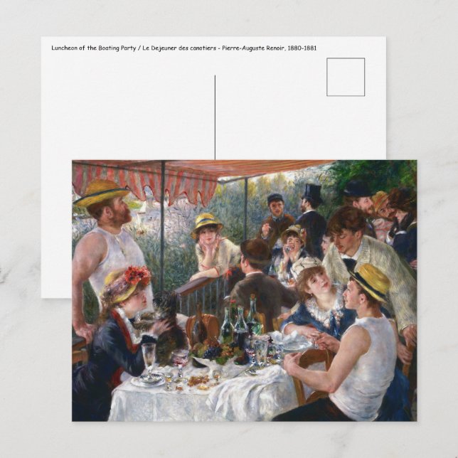 Carte Postale Pierre-Auguste Renoir - Le déjeuner des canotiers (Devant / Derrière)