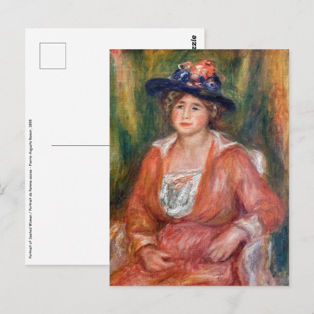 Carte Postale Pierre-Auguste Renoir - Portrait de femme assise (Devant / Derrière)