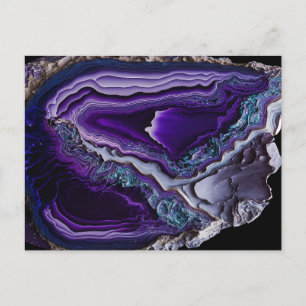 Carte Postale Pierre d'argent violet acrylique pour l'art