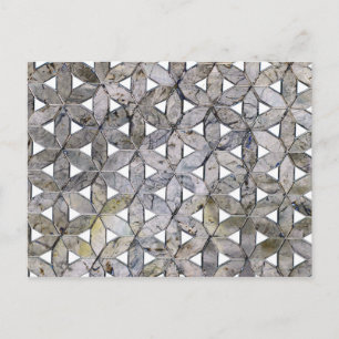 Carte Postale Pierre grise naturelle Mosaïque motif fleur de vie