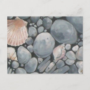 Carte Postale Pierres de Plage Coquillages Galets Roches Peintur