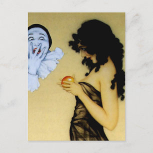 Carte Postale "Pierrot et tentation" par Raphael Kirchner