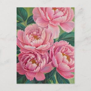 Carte Postale Pies roses Fleur Pastel Floral