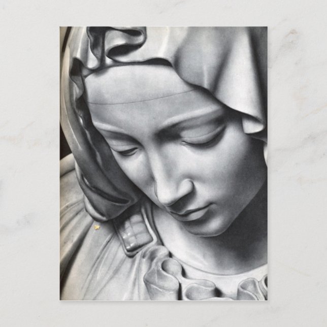 Carte Postale Pieta de Michel-Ange sur le visage de Vierge Marie (Devant)