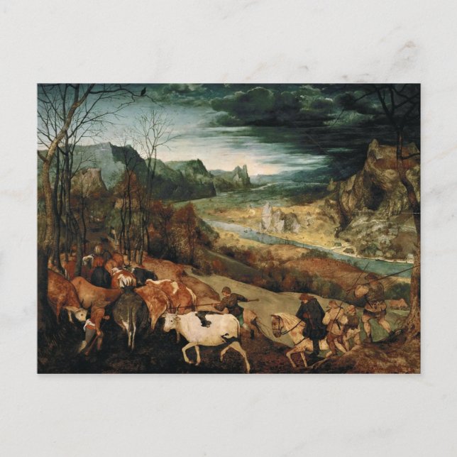 Carte Postale Pieter Bruegel l'Ancien - Le retour du troupeau (Devant)