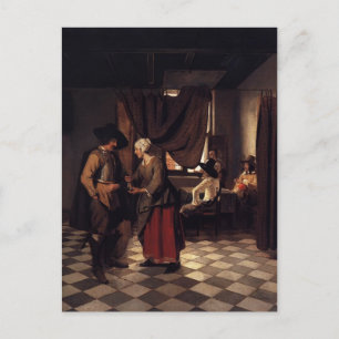 Carte Postale Pieter de Hooch - Payer l'hôtesse