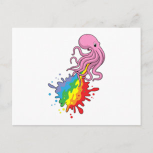 Carte Postale Pieuvre arc-en-ciel