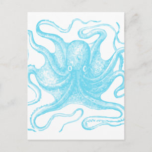 Carte Postale Pieuvre bleue