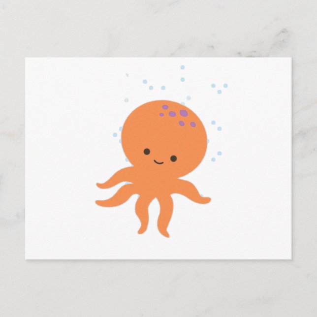 Carte Postale Pieuvre cartonnée mignonne (Devant)