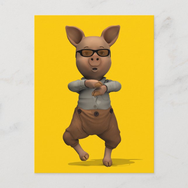 Carte Postale Pig de danse rap (Devant)