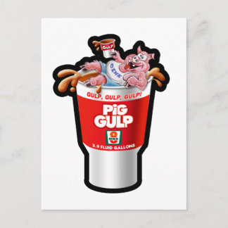 CARTE POSTALE PIG GULP