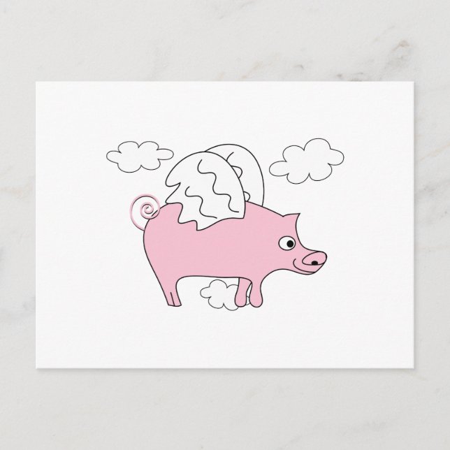 Carte Postale Pig volant (Devant)