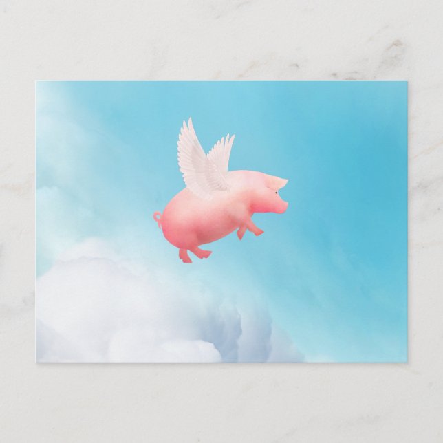 Carte Postale Pig volant (Devant)
