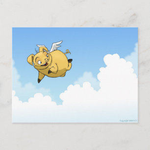 Carte postale Pig Volant