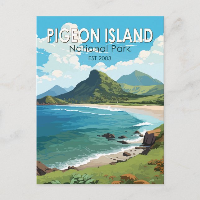 Carte Postale Pigeon Island National Park Sainte-Lucie Art de vo (Devant)