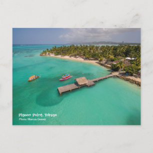 Carte Postale Pigeon Point Tobago Avec Bateaux En Bas Verre