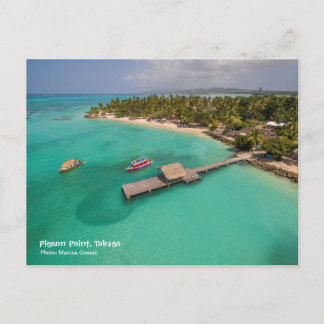 Carte Postale Pigeon Point Tobago Avec Bateaux En Bas Verre