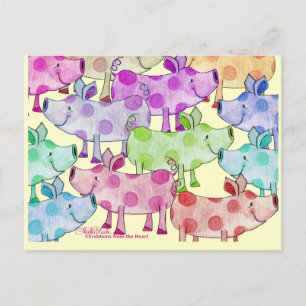 Carte Postale Piggy Collage