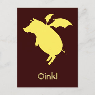 Carte Postale Piggy volante