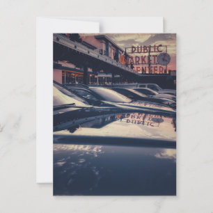 Carte Postale Pike Market Centre Seattle et réflexions