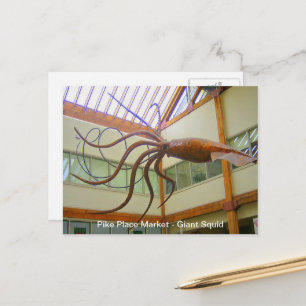 Carte Postale Pike Place Marché public Calmar géant Seattle, WA