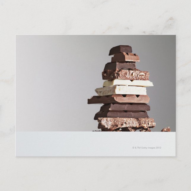Carte Postale Pile de barres chocolatées (Devant)
