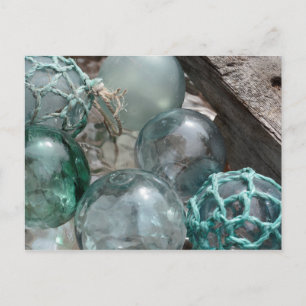 Carte Postale Pile De Flottes De Pêche En Verre