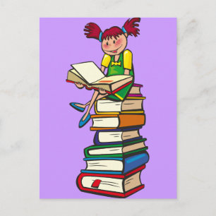 Carte Postale Pile de livres
