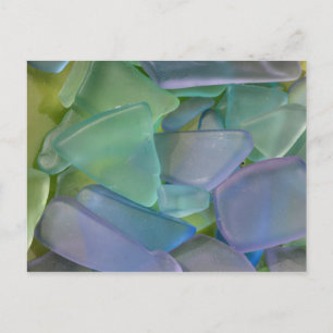 Carte Postale Pile de verre de plage bleu, Alaska