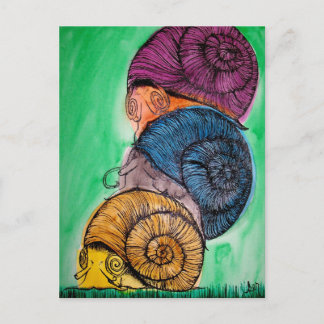 Carte postale Pile Snail