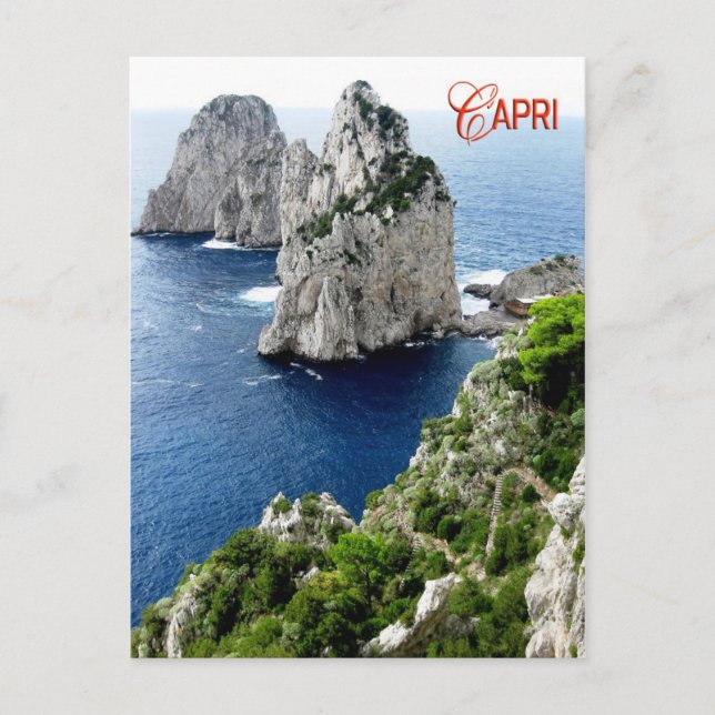 Carte Postale Piles de Faraglioni, Capri, Italie (Devant)