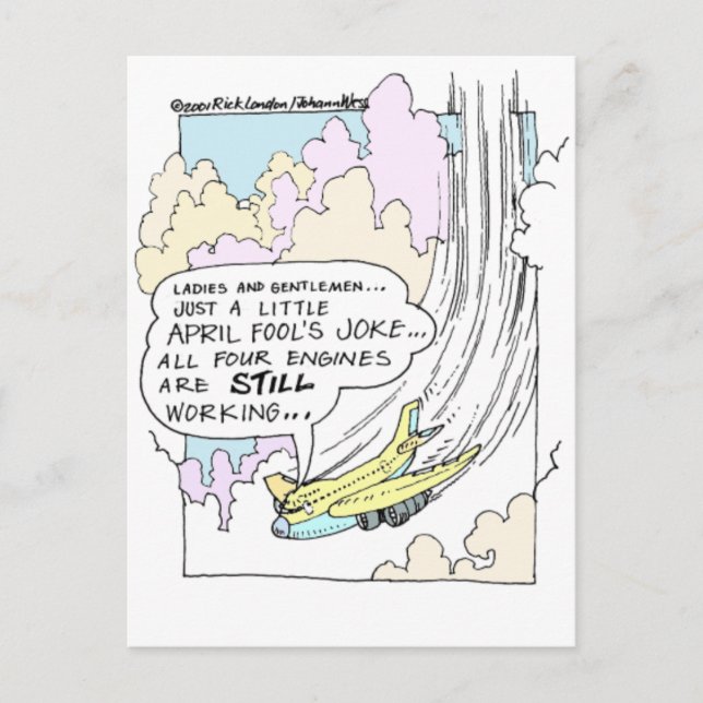 Carte Postale Pilote Avril Fools Dessin Drôle Drôle Cadeaux Et T (Devant)