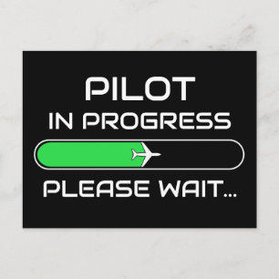 Carte Postale Pilote en Cours Drôle École de Pilotage d'Aviation