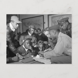Carte Postale Pilotes du 332e groupe de chasseurs Tuskegee
