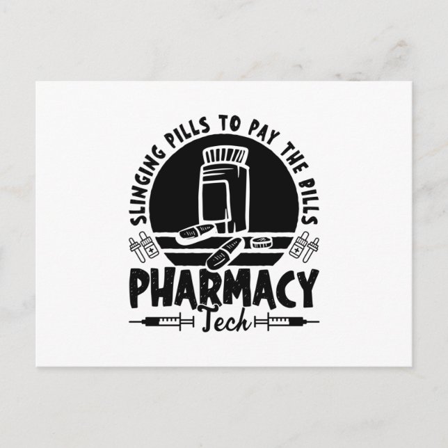 Carte Postale Pilules de façade Pharmacy Technicien Cadeau (Devant)