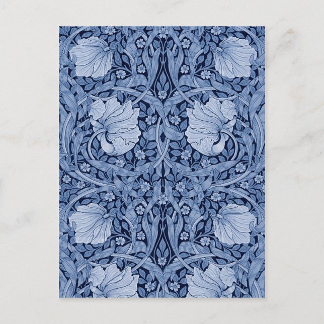 Carte Postale Pimpernel Bleu Monotone, William Morris (Devant)