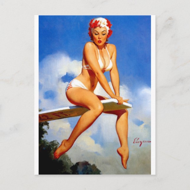 Carte Postale Pin de plongeur (Devant)