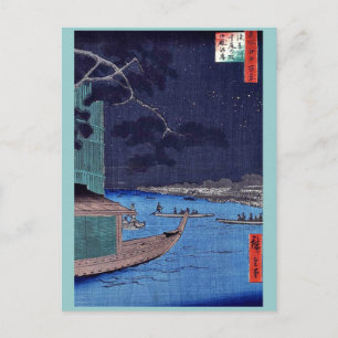 Carte Postale Pin de succès, Rivière Asakusa par Andō, Hiroshige