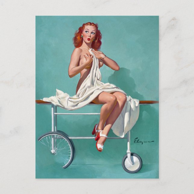 Carte Postale Pin du patient de la tête rouge vers le haut (Devant)