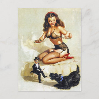 Carte Postale Pin-up de marionnettiste
