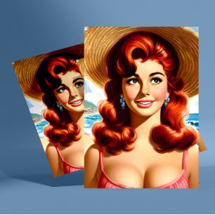 Carte Postale Pin-up d'été vintage