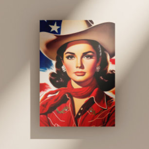 Carte Postale Pin-up Western Vintage