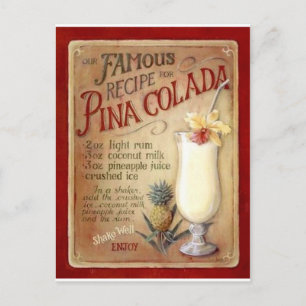 Carte Postale Pina colada recipe