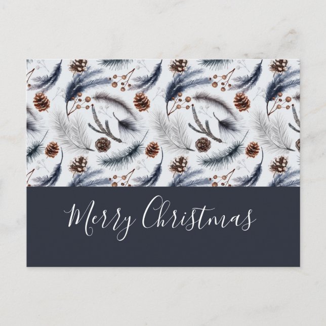 Carte Postale Pine Cones et aiguilles de pin Noël Motif (Devant)