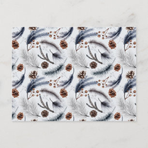 Carte Postale Pine Cones & Pine Needles Aquarelles Motif